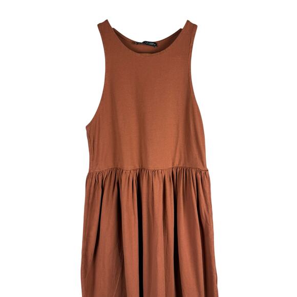 Zara Sleeveless Racerback Knit Maxi Dress Brown Size Small - Picture 5 of 11